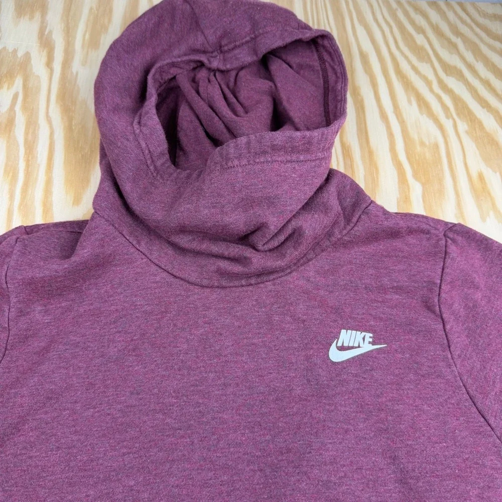 Nike Sportswear Essential Funnel Neck Hoodie Burgundy Maroon BV4526-639 Womens L